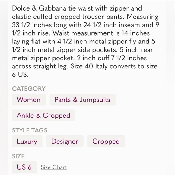 Dolce & Gabbana Cropped Cuffed Trousers - Picture 12 of 12
